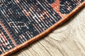 Koberec ANTIKA Ancient Chocolate patchwork čierny / terakota
