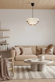 Brilagi - Luster na lanku LUNETA 1xE27/60W/230V priemer 40 cm krémová/zlatá