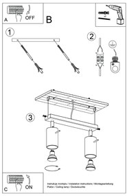 Bodové svietidlo Ring, 2x oranžové kovové tienidlo, (možnosť polohovania)