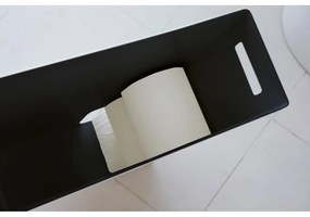 Čierny kovový zásobník na toaletný papier Yamazaki Tower