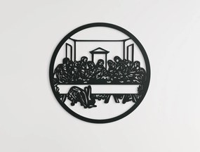 drevko Drevený obraz Posledná večera Rozmer obrazu: 32,5 x 32,5 cm, Farba dekorácie: Čierna