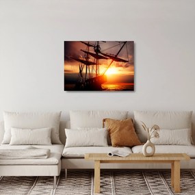 Sklenený obraz - Staroveká pirátska loď (70x50 cm)