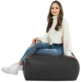 Taburetka čierna kocka ekokoža