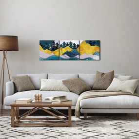 Obraz - Polárna krajina (s hodinami) (90x30 cm)
