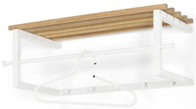 Biely/v prírodnej farbe kovový nástenný vešiak s poličkou 76 cm Marco – Spinder Design