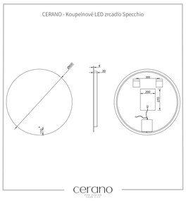 Cerano Specchio, kúpeľňové LED zrkadlo Ø 60 cm, CER-CER-429241
