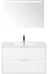 Kúpeľňová zostava Sanox Porto keramika zrkadlo 90 cm biela s LED