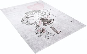 TA Koberec 2231 PRINT EMMA Sivý Obdĺžnikový Rozmer: 120x170 cm