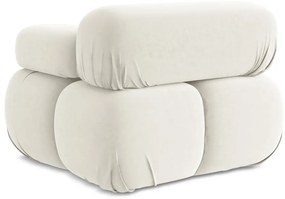 Biely zamatový modul pohovky (pravý roh) Lokua – Makamii