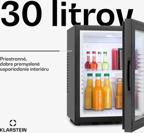 Klarstein Brooklyn, minibar, 30 l, energet. trieda F, čierna, sklo