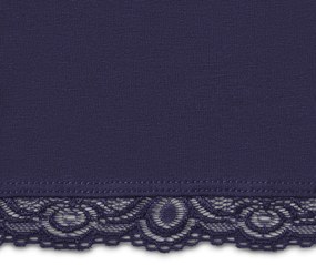 Trojštvrťové legínsy s čipkovým lemom, tmavomodré