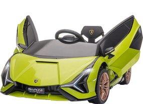 HOMCOM Detské elektrické auto 12V 2 režimy jazdy Lamborghini SIAN SUV hračkársky elektromobil s diaľkovým ovládaním, hudba (MP3/USB), svetlá 3-5 rokov