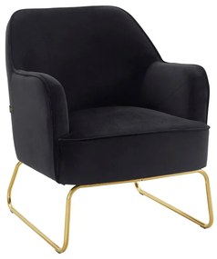 Čierne zamatové kreslo Joshua - Støraa
