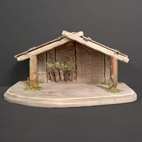 AMADEA Drevený betlehem šedohnedý BEZ FIGURÍK 38 cm