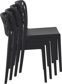 PORTOFINO záhradná stolička s podrúčkami black