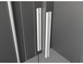 Mexen Velar L Duo, posuvné sprchové dvere do otvoru 200 cm, 8mm číre sklo, biela matná, 871-200-003-02-20