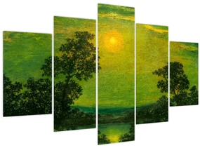 Obraz - Imitator of Ralph Albert Blakelock, Moonlight, reprodukcia (150x105 cm)