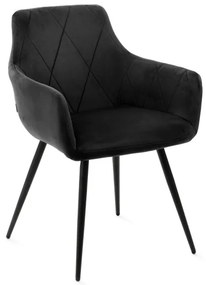 Jedálenská stolička FELLICE zamatová čierna ALL 847276