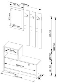 Predsieňová zostava biela