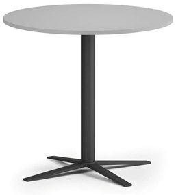 Konferenčný stolík AURA, priemer 80 cm, čierna podnož, sivá