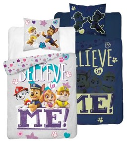 Svietiace obliečky PAW PATROL Believe me sivá Rozmer obliečky: 70 x 80 cm | 140 x 200 cm