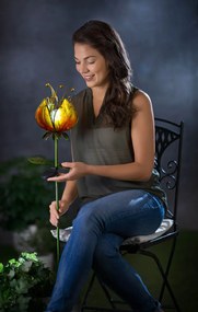 Solárny záhradný zápich Snový kvet, žltý