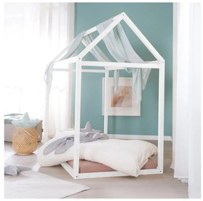 Biela domčeková detská posteľ 70x140 cm Montessori – Roba