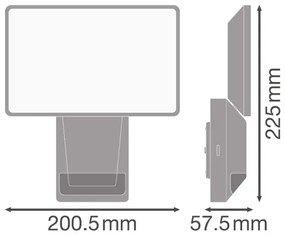 Ledvance - LED Vonkajší nástenný reflektor so senzorom FLOOD LED/27W/230V IP55