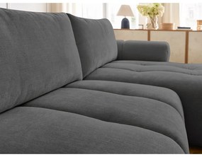 Tmavosivá rozkladacia/s úložným priestorom rohová pohovka (pravý roh/s leňoškou) Fuji – Bobochic Paris