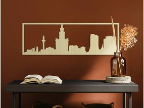 drevko Obraz Varšava panoráma Rozmer obrazu: 29,5 x 89 cm, Farba dekorácie: Čierna
