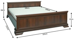Manželská posteľ 180 cm Kraz KLS2 (s roštom). Vlastná spoľahlivá doprava až k Vám domov. 779495