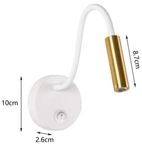 Brilagi - LED Flexibilná nástenná lampa MAYA LED/3W/230V 4000K biela/zlatá