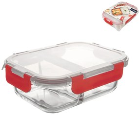 Sklenená delená zapekacia miska, obedár a desiatový box, 500+800ml