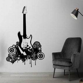 Veselá Stena Samolepka Elektrofonická gitara Farba: modrá, Veľkosť: 60 x 37 cm