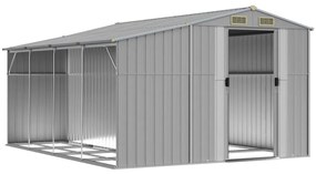 Záhradná kôlňa sivá 277x365,5x179 cm pozinkovaná oceľ