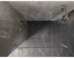 Mexen Lunar-B L sklápací sprchový kút ľavý 100 x 70 cm, číre sklo, zlatá matná, 832L-100-070-55-00-L