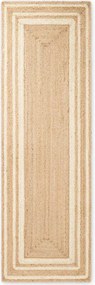 Krémovobiely/v prírodnej farbe obojstranný/ručne tkaný jutový behúň 80x250 cm Looma – Hanse Home