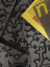 NORTHRUGS, Kusový koberec Duet Kona 106248 Black/White kruh - na von aj na doma, 160x160 (priemer) kruh, čiernobiela, chodba / predsieň