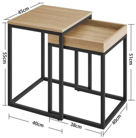 Dvojdielny konferenčný stolík - sonoma - LNT02N11