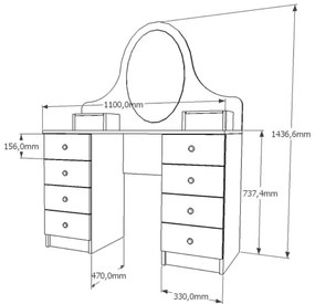 Toaletný stolík STARS