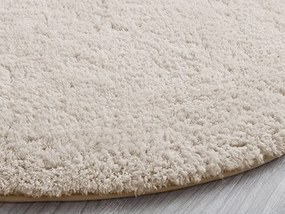 Okrúhly koberec Alpaka v béžovej farbe – mäkký a nadýchaný Rozmer: 90 cm