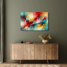 Obraz – Abstrakcia s červenou (90x60 cm)