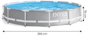 Zahradní bazén Intex šedý 366x76 cm + filtrace