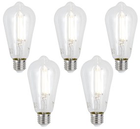 Sada 5 ks E27 Stmievateľné LED žiarovky ST64 číre 7W 806lm 2700-6500K