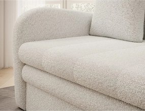 Biela rozkladacia/s úložným priestorom pohovka z textílie buklé 130 cm Ario – ELTAP