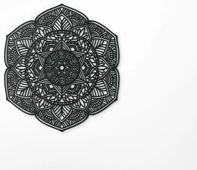 drevko Drevená mandala na stenu Kvety Rozmer obrazu: 125 x 112,5 cm, Farba dekorácie: Čierna