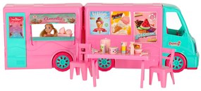 Hračka pre bábiky KIK 2v1 Karavan a Food Truck so zmrzlinou, 21-dielna sada