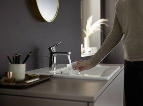 Hansgrohe Vernis Blend, umývadlová batéria 100 s kovovou odtokovou súpravou s tiahlom, EcoSmart, chrómová, 71559000