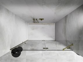 Mexen, Mexen Lunar pravé otočné sprchové dvere 130 cm, transparentné, brúsené zlato - 834-130-000-55-00-P