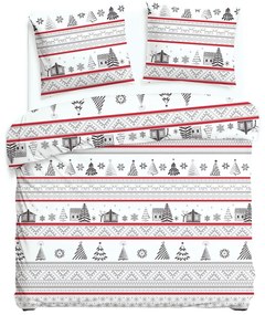 VIANOČNÉ FLANELOVÉ OBLIEČKY FLANELOVE 160X200 CM, 2KS 70X80 CM VZOROVANÉ